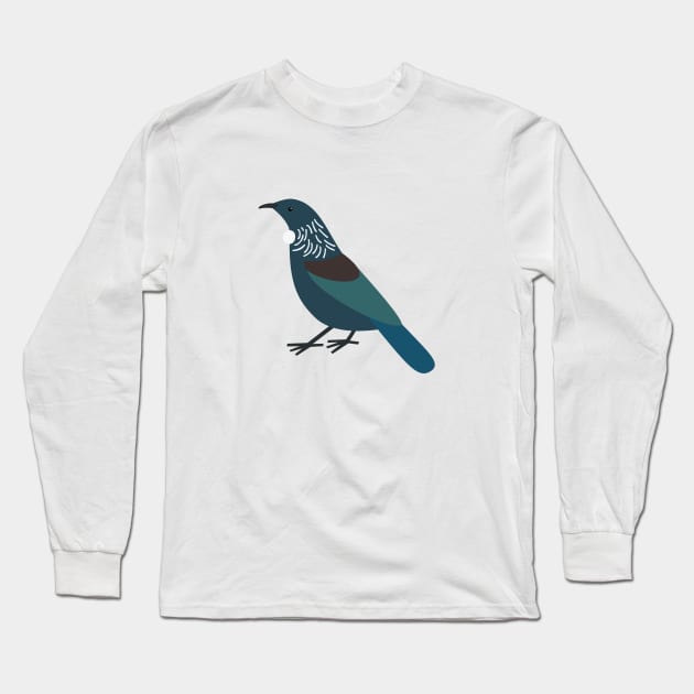 Cute Tui Long Sleeve T-Shirt by Rebecca Tiana